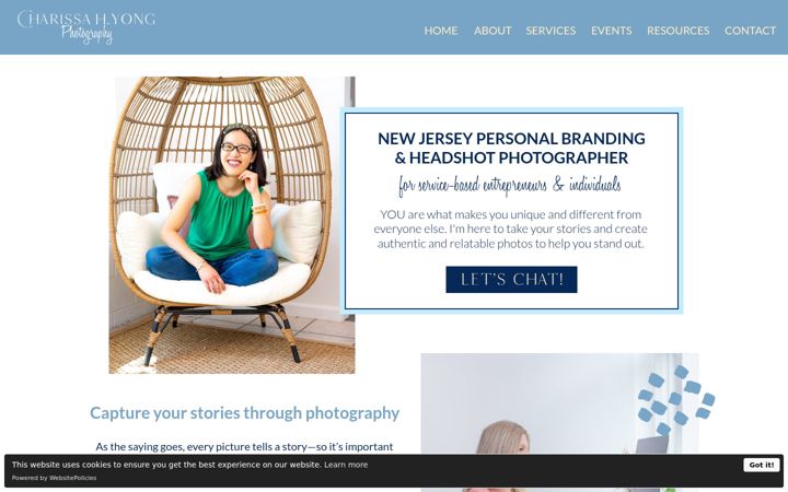 Screenshot of charissahyongphotography.com