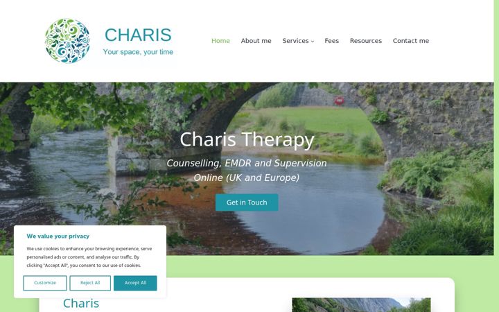 Screenshot ta' charistherapy.co.uk