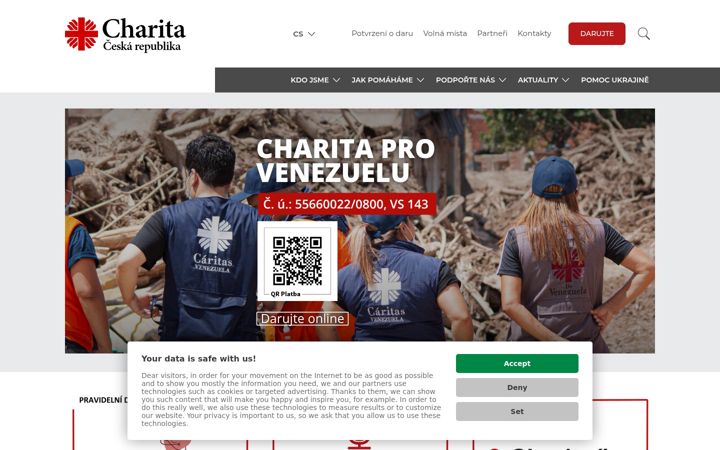 Screenshot of charita.cz