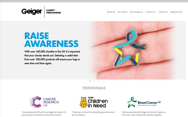 Screenshot ta' charity-merchandise.co.uk