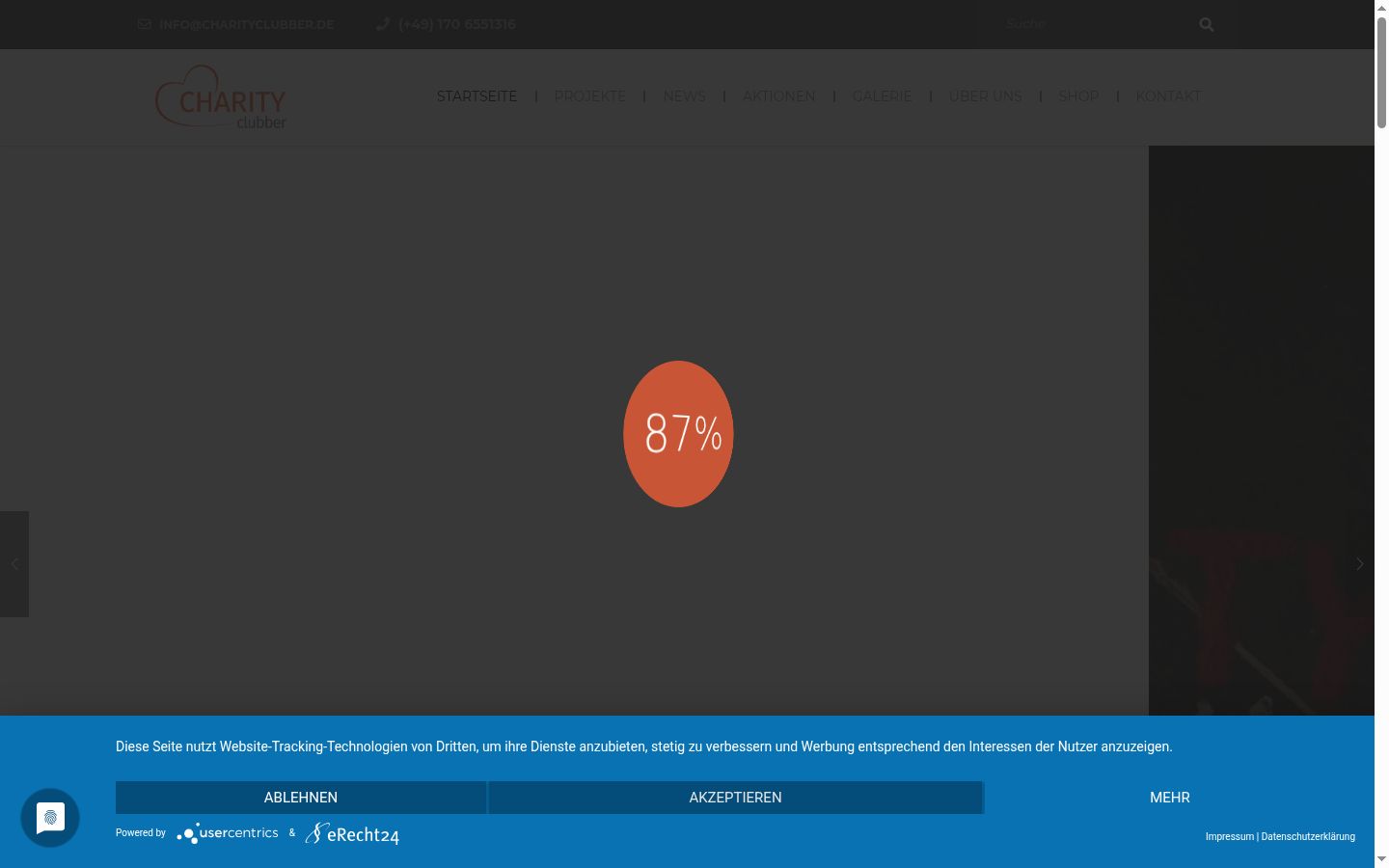 Screenshot of the consent banner shown before any interaction