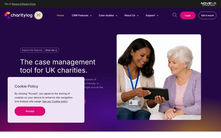 Screenshot of charitylog.co.uk