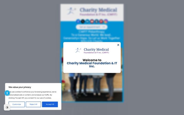 Snímek obrazovky charitymedfoundit.org