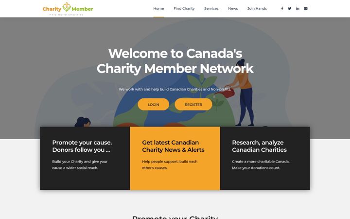 Screenshot of charitymember.com