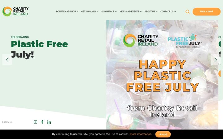 Snímek obrazovky charityretail.ie