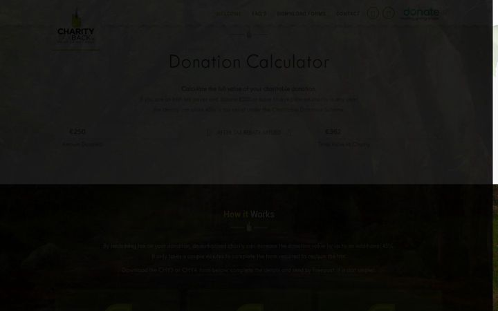 Snímek obrazovky charitytaxback.ie