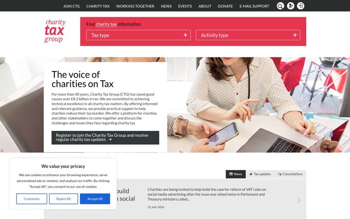 Screenshot ta' charitytaxgroup.org.uk