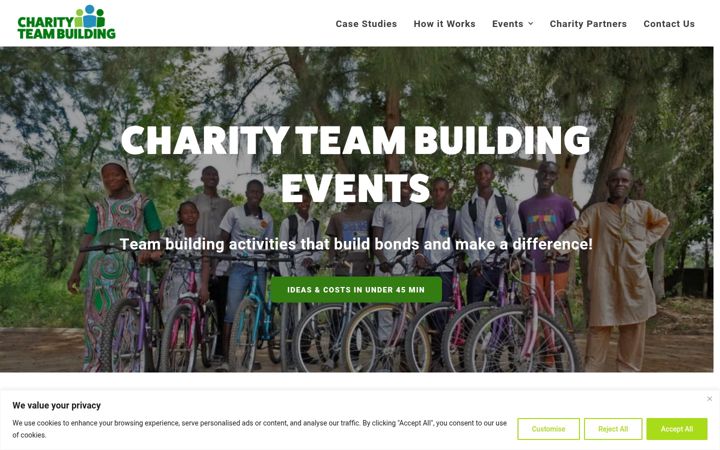 Screenshot ta' charityteambuilding.co.uk