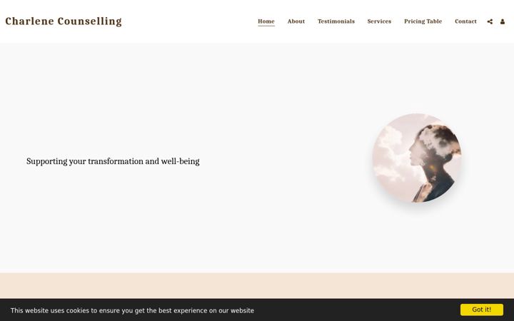 Screenshot van charlenecounselling.co.uk