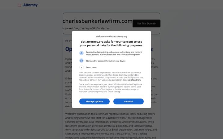 Snímek obrazovky charlesbankerlawfirm.com