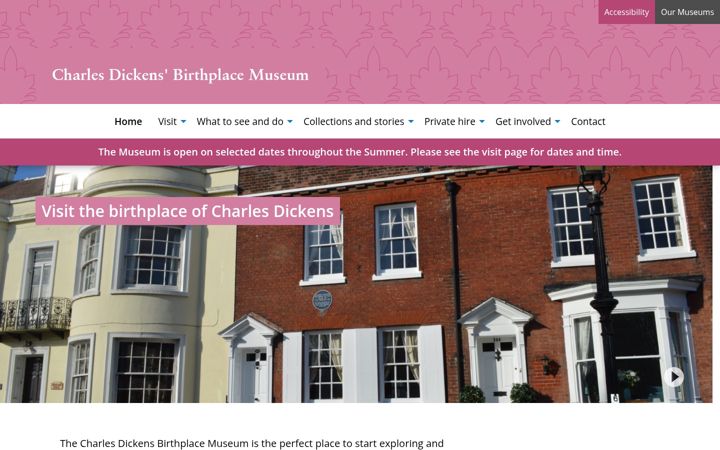 Screenshot di charlesdickensbirthplace.co.uk
