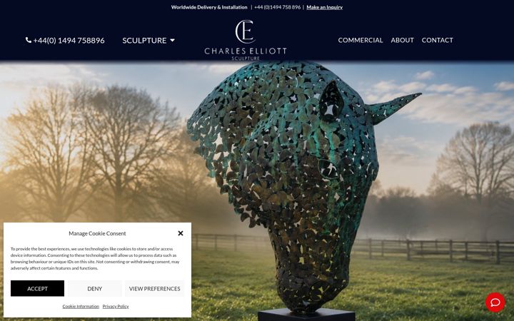 Ekrānuzņēmums no charleselliottsculpture.co.uk