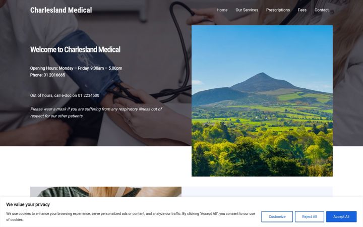 Snímek obrazovky charleslandmedical.ie