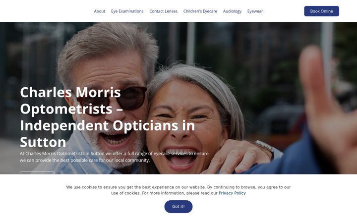 Ekrānuzņēmums no charlesmorrisoptometrists.co.uk