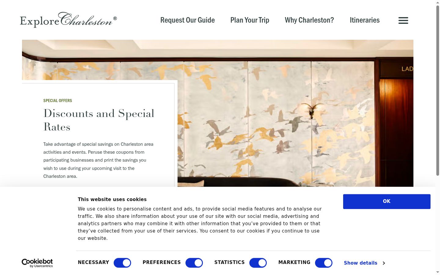 Screenshot of the consent banner shown before any interaction