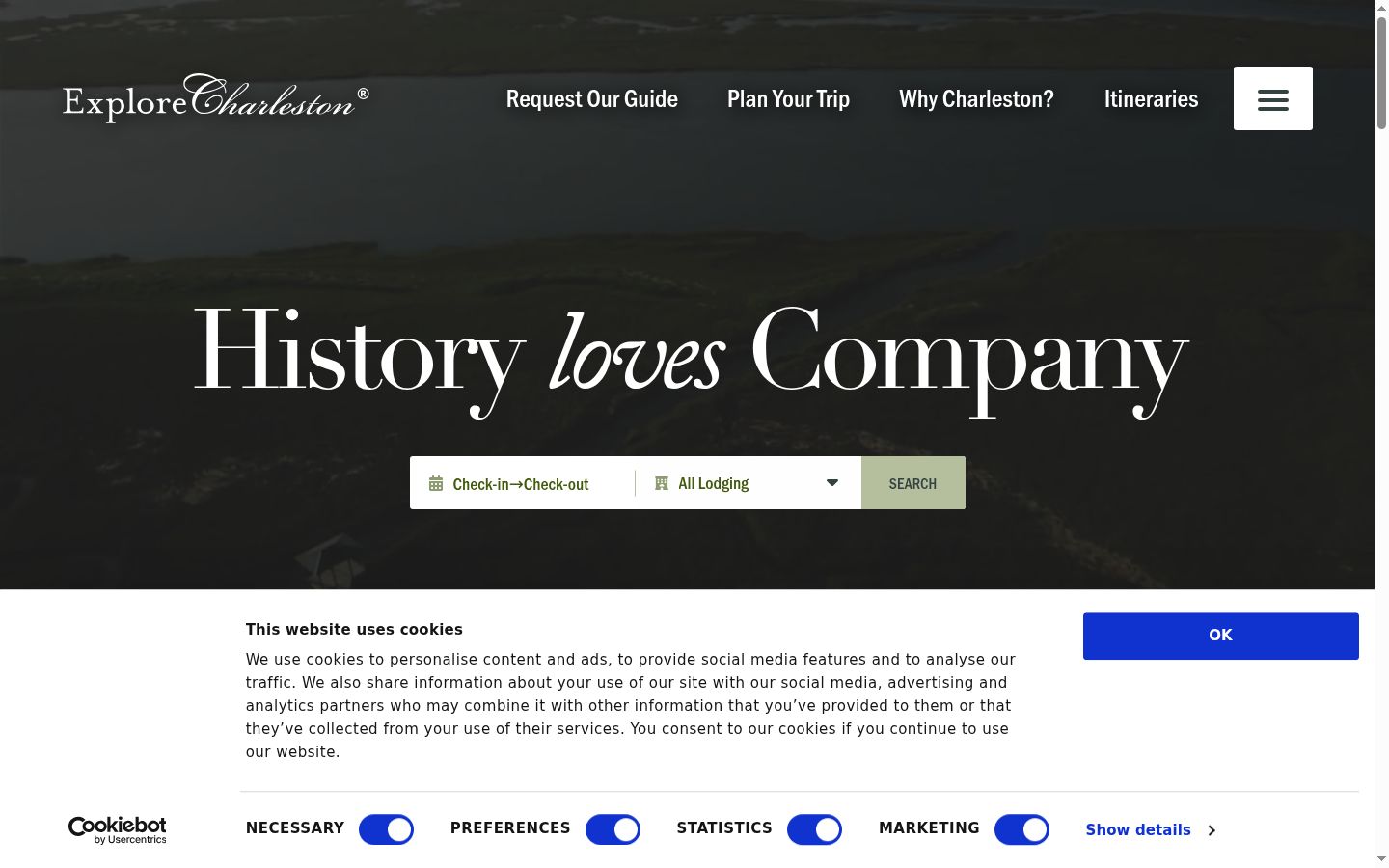 Screenshot del banner di consenso mostrato prima di qualsiasi interazione