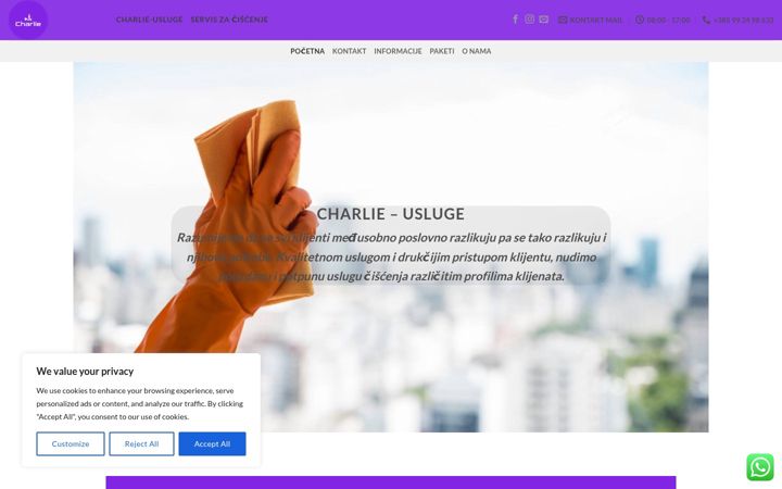Screenshot van charlie-usluge.hr