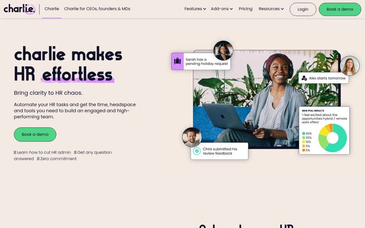 Screenshot of charliehr.com