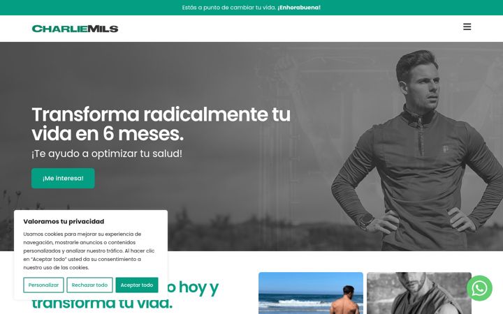 Screenshot of charliemils.com