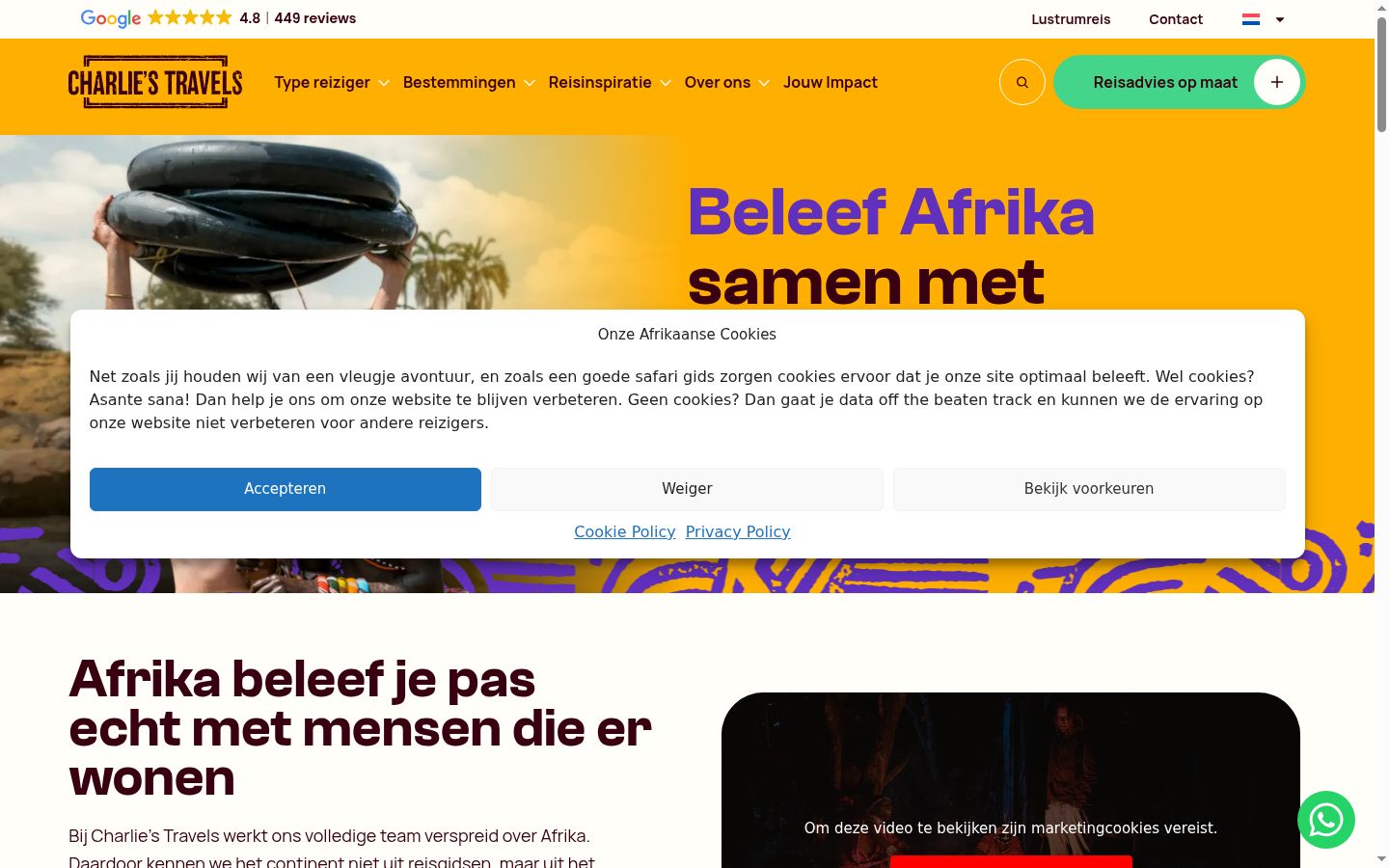 Sutikimo reklamjuostės, rodytos prieš bet kokią sąveiką, ekrano kopija