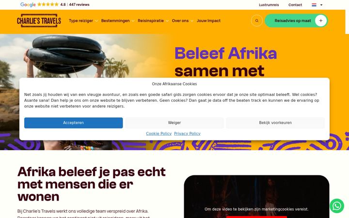 Screenshot of charlies-travels.com