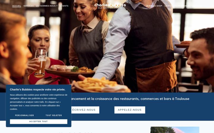 Screenshot of charliesbubbles.com