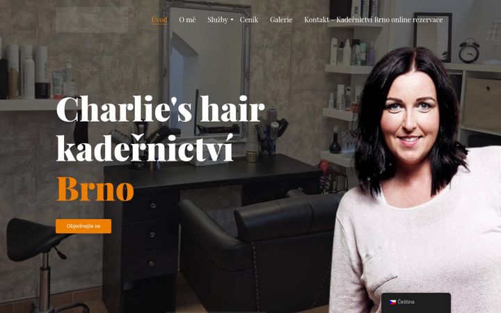 Captura de pantalla de charlieshair.cz