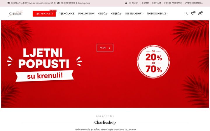 Screenshot van charlieshop.hr