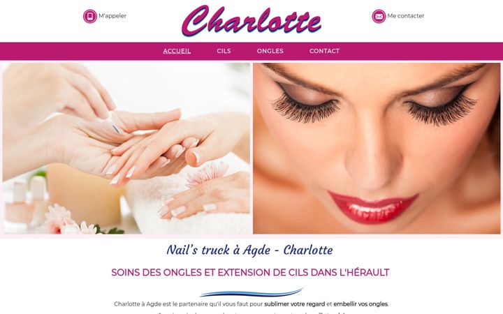 Skjámynd af charlotte-ongles-cils.fr