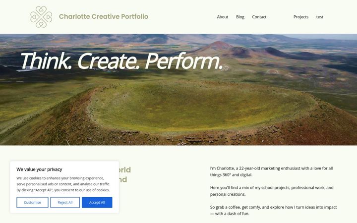 Screenshot of charlottebingert.com