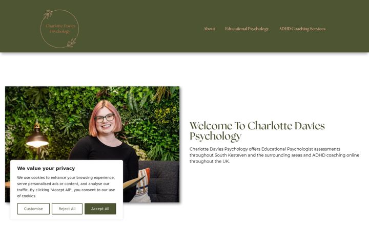 Screenshot ta' charlottedaviespsychology.co.uk