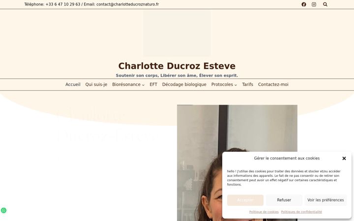 Skjámynd af charlotteducroznaturo.fr