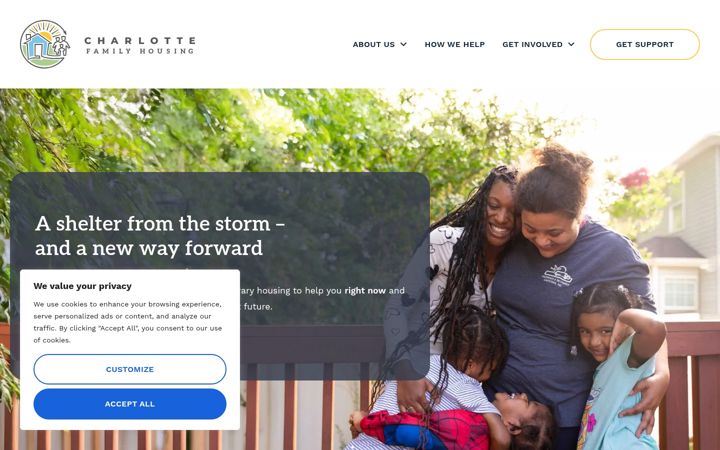Screenshot of charlottefamilyhousing.org