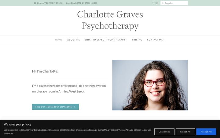 Screenshot ta' charlottegravespsychotherapy.co.uk