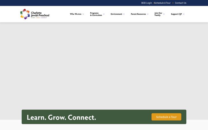 Screenshot of charlottejewishpreschool.org
