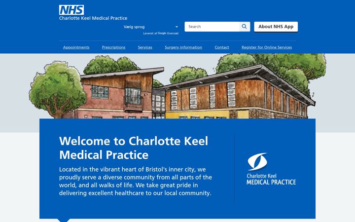 Screenshot ta' charlottekeel.nhs.uk