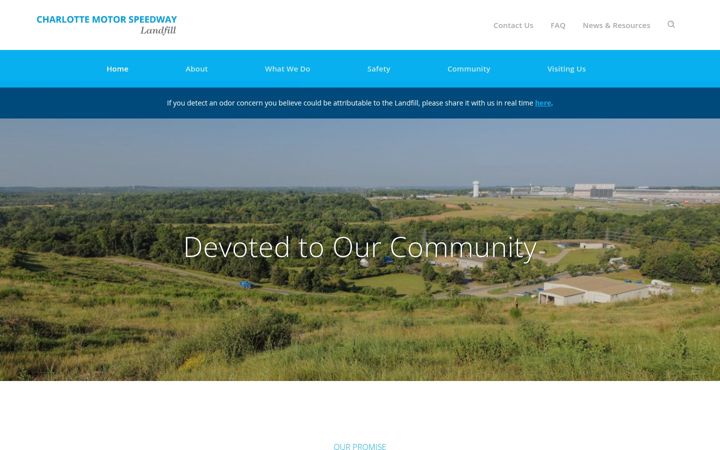 Screenshot of charlottemotorspeedwaylandfill.com