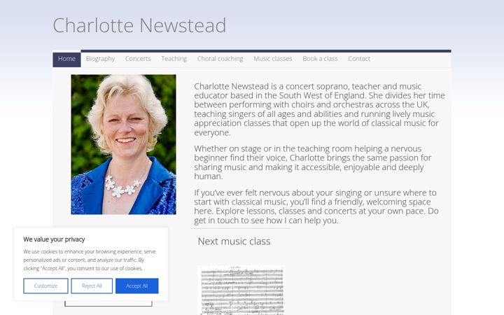 Screenshot van charlottenewstead.co.uk