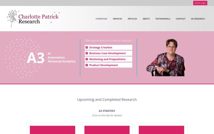 Screenshot van charlottepatrick.uk