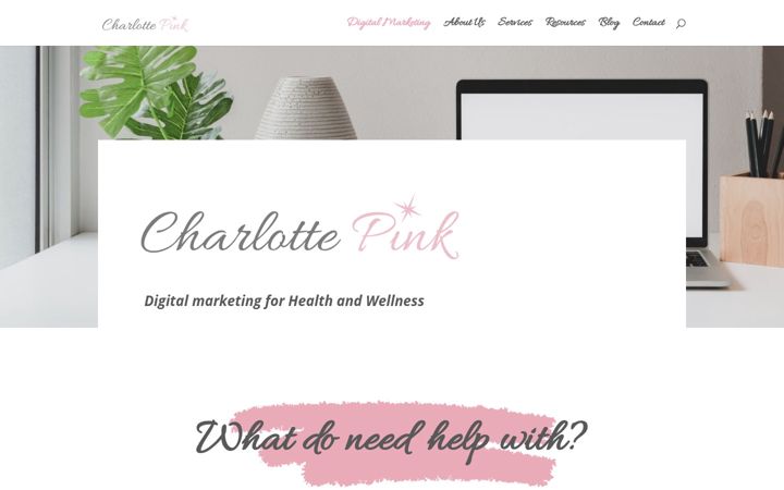 Screenshot van charlottepink.co.uk
