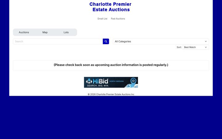 Screenshot of charlottepremierestateauctions.com
