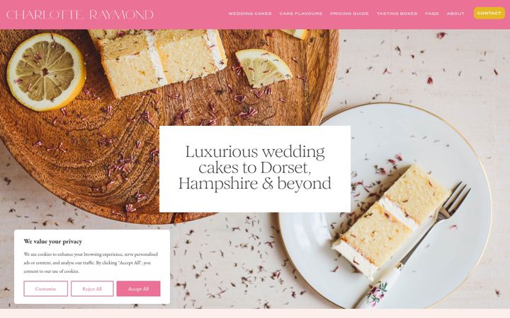 Screenshot van charlotteraymond.co.uk
