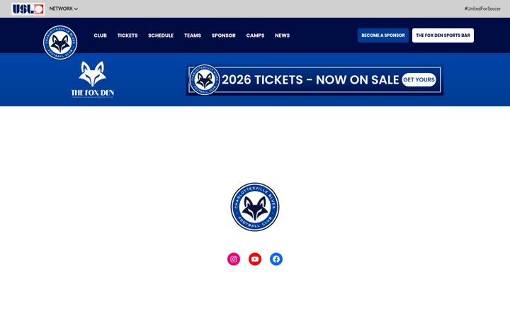 Screenshot of charlottesvillebluesfc.com