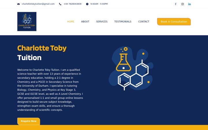 Screenshot of charlottetobytuition.com
