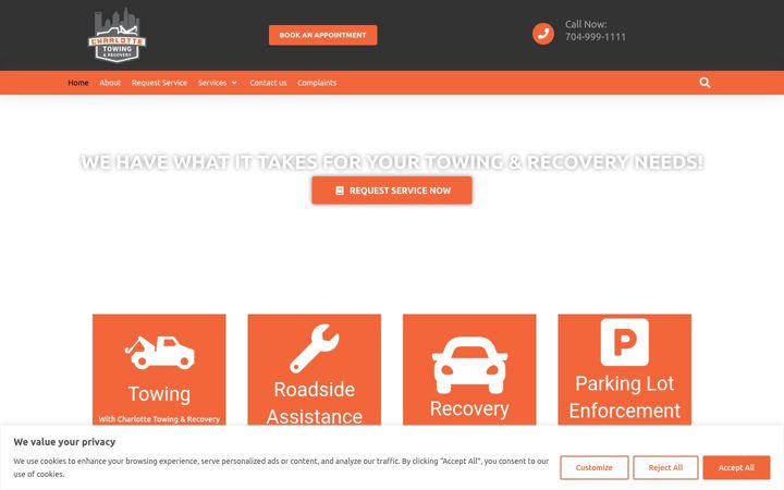 Screenshot of charlottetowing.com