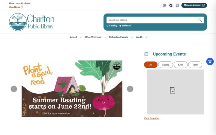 Screenshot of charltonlibrary.org