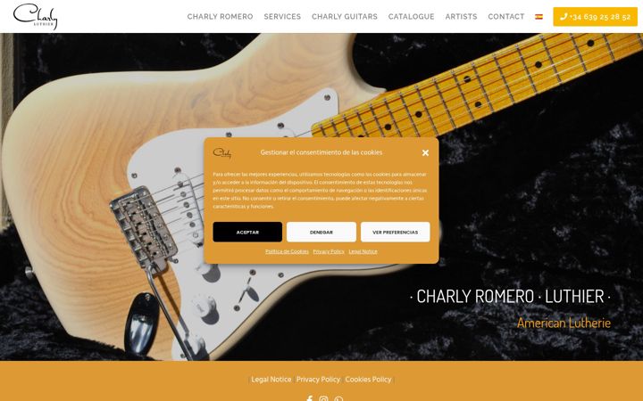 Screenshot of charlyluthier.com