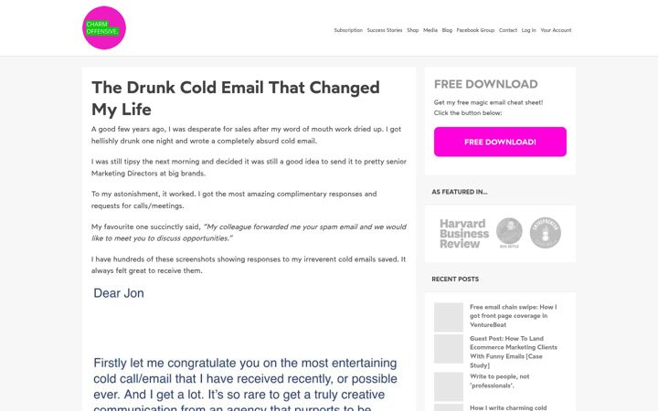 Snímek obrazovky charm-offensive.co.uk