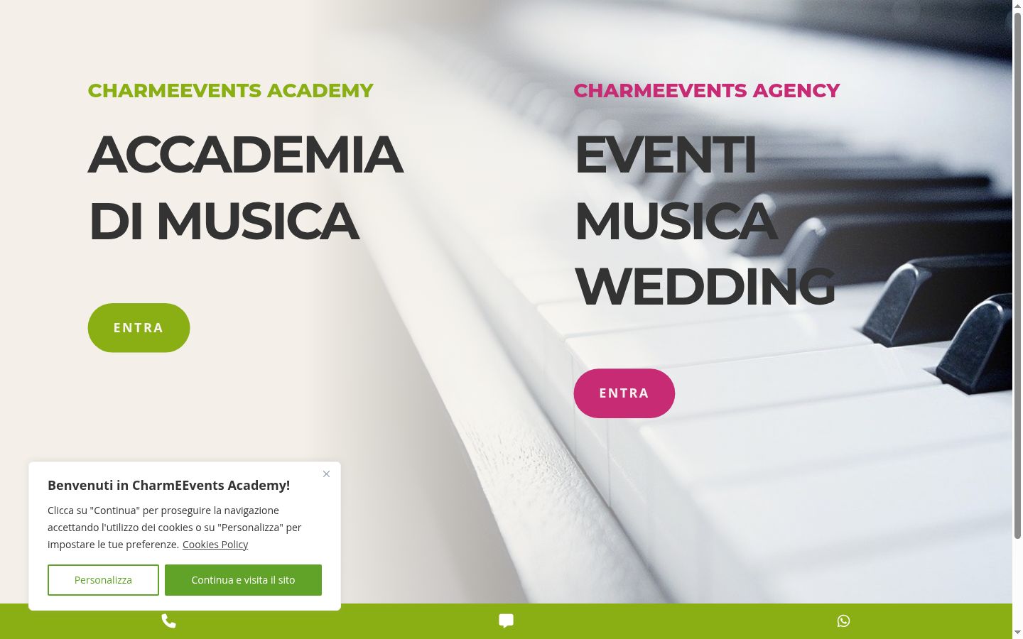 Screenshot of the consent banner shown before any interaction