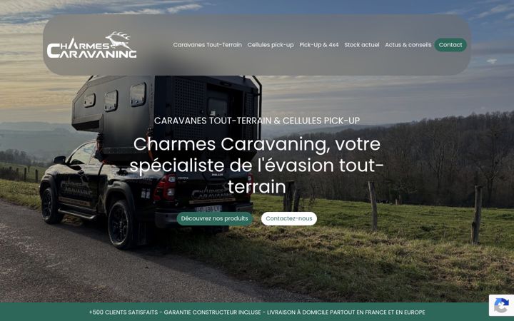 Screenshot of charmescaravaning.com